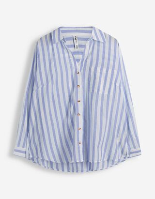 Hemdbluse - Streifen - dunkelblau