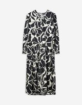Kleid in A-Linie - Allover-Muster - schwarz