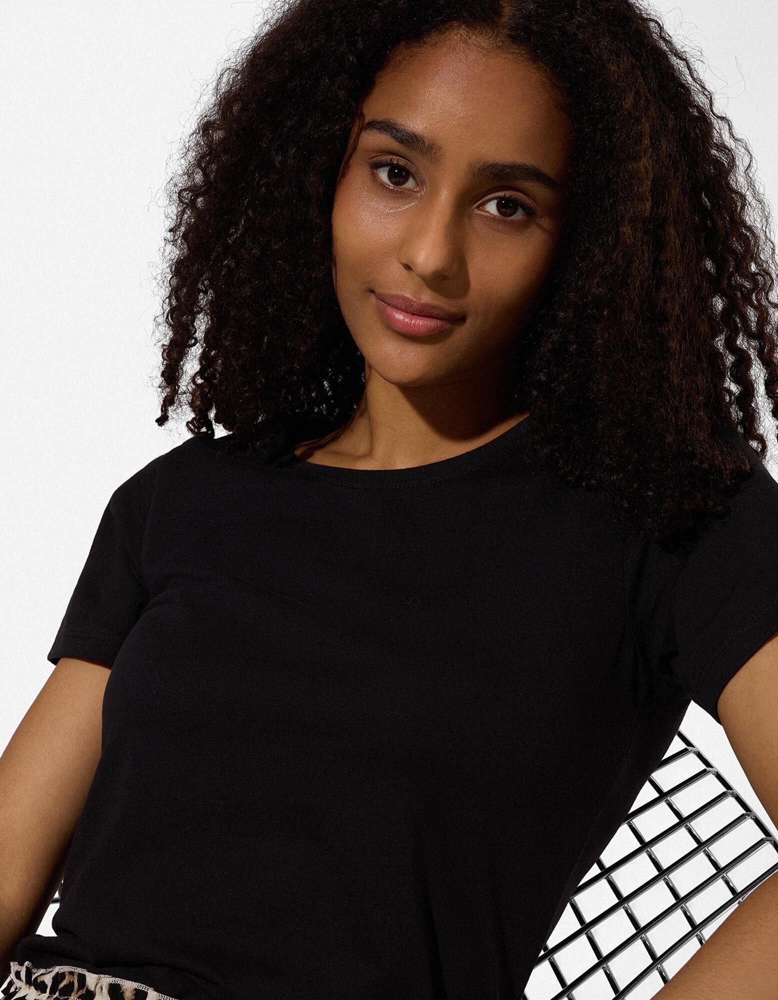 T-Shirt - Stretchanteil - Schwarz