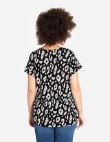 Póló - Visszahajtott ujj - fekete