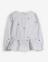 Blouse - Borduursel - Lichtblauw