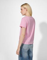 T-Shirt - Rundhals-Ausschnitt - rosa