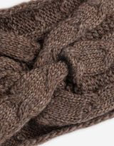 Stirnband - Zopfstrick - braun