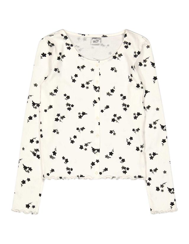 Maglia a manica lunga - Abbottonatura - bianco
