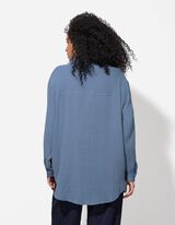 Duga bluza - jednobojna - tamno-plava