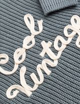 Pullover - Stickerei - blau