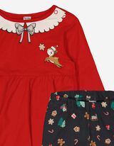 Set od haljine i helanki - Print - crvena