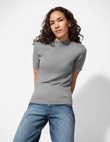 Gebreid overhemd - Viscosemix - grijs