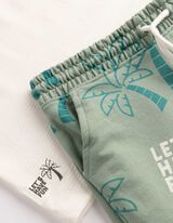 Souprava tričko a &scaron;ortky - Potisk po cel&eacute; plo&scaron;e - b&iacute;l&aacute;