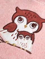 Sweter z dzianiny - hafty - rozowy