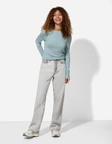 Strickpullover - Zierknöpfe - türkis