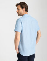 Hemd - Leinen - blau