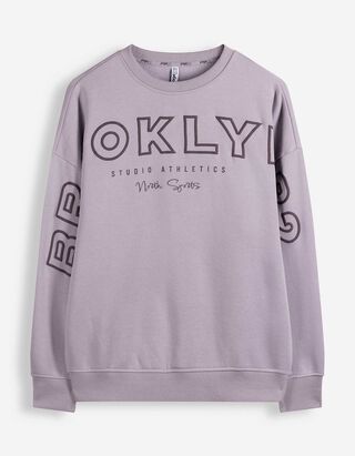 Sweatshirt - Baumwoll-Mix - Flieder