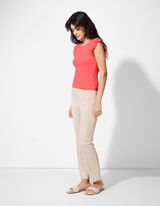 Majica na bretele - Volani - svetlo-crvena