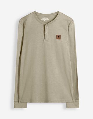 Langarmshirt - Aufn&auml;her - Khaki