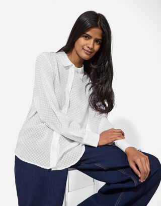 Bluse - Polyester - weiß