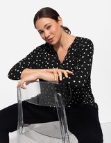 Blouseshirt - Print all-over - zwart