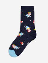 Sokken - Motief all-over - donkerblauw