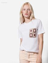 T-Shirt - H&auml;kelspitze - wei&szlig;