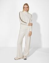 Sweatjacke - Galonstreifen - wei&szlig;