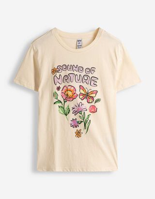 T-Shirt - Frontprint - beige