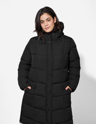 Jachetă de iarnă - Cusătură superioară - Negru