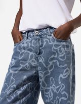 Jeans - Allover-Muster - blau