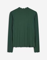 Langarmshirt - Rippenstruktur - grün
