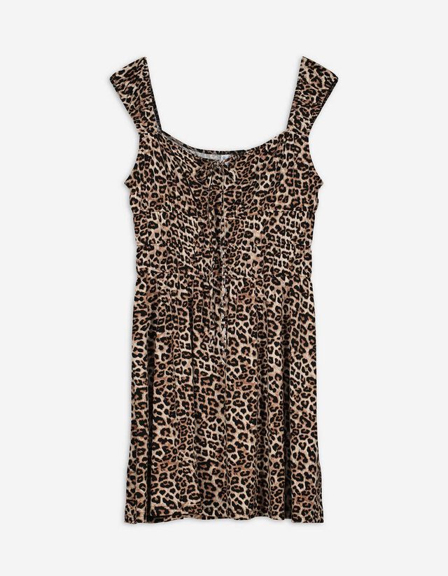 Kleid - Leopardenmuster - beige