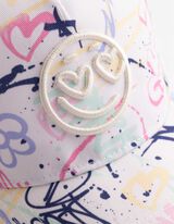 Basecap - Allover-Print - wei&szlig;