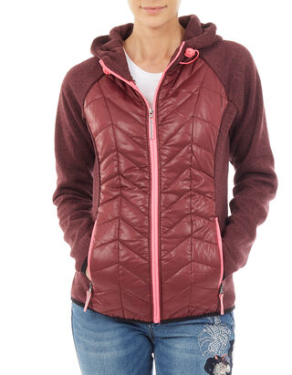 Damen Sweatjacke mit gesteppten Eins&auml;tzen