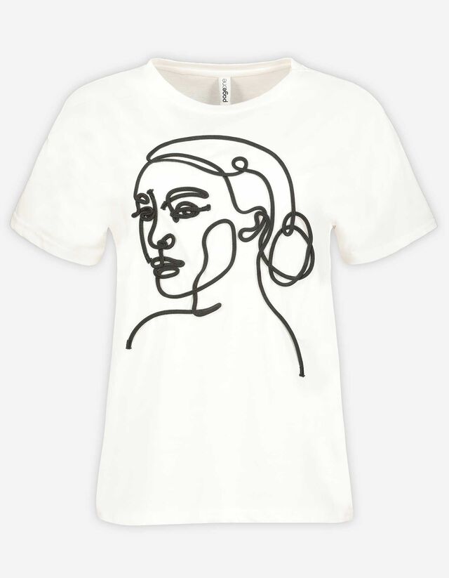 T-shirt - Applicazione 3D - bianco