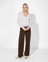 Strickjacke - V-Ausschnitt - wei&szlig;