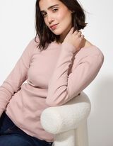 Shirt - Rippenstruktur - lila