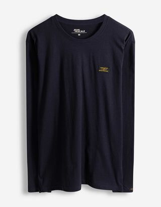 Langarmshirt - einfarbig - dunkelblau