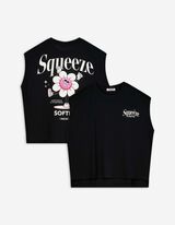 Top - Überschnittene Schultern - schwarz