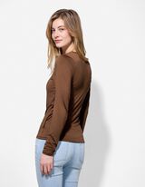 Hossz&uacute; ujj&uacute; felső - Szűk fazon - barna