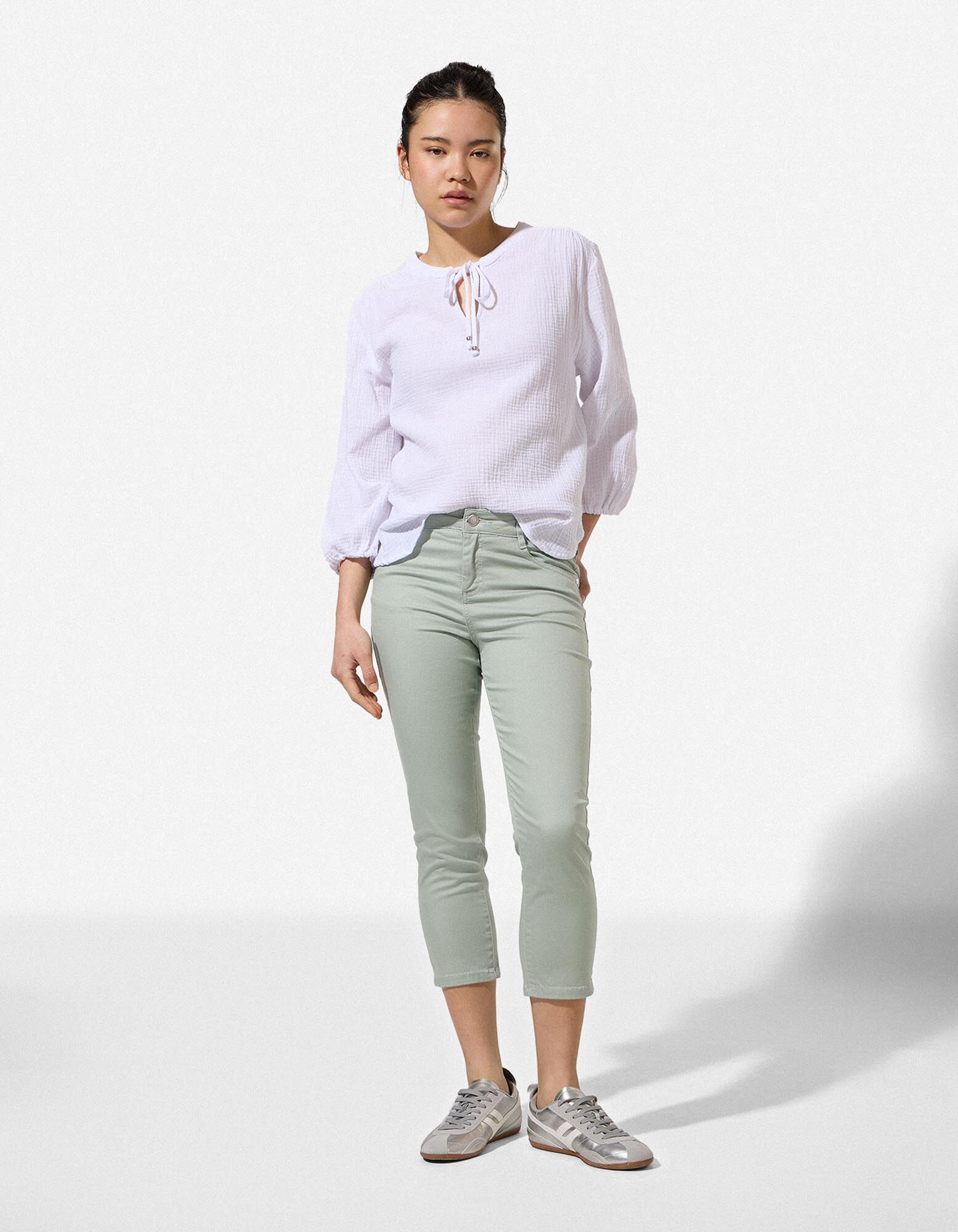 Caprihose - Twill - t&uuml;rkis