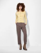 Cardigan - Bandă de nasturi - Galben deschis