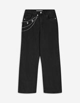 Jeans - Kettedetail - schwarz