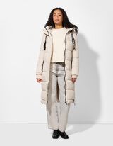 Prešívaný kabát - Regulovateľný spodný okraj - svetloseda