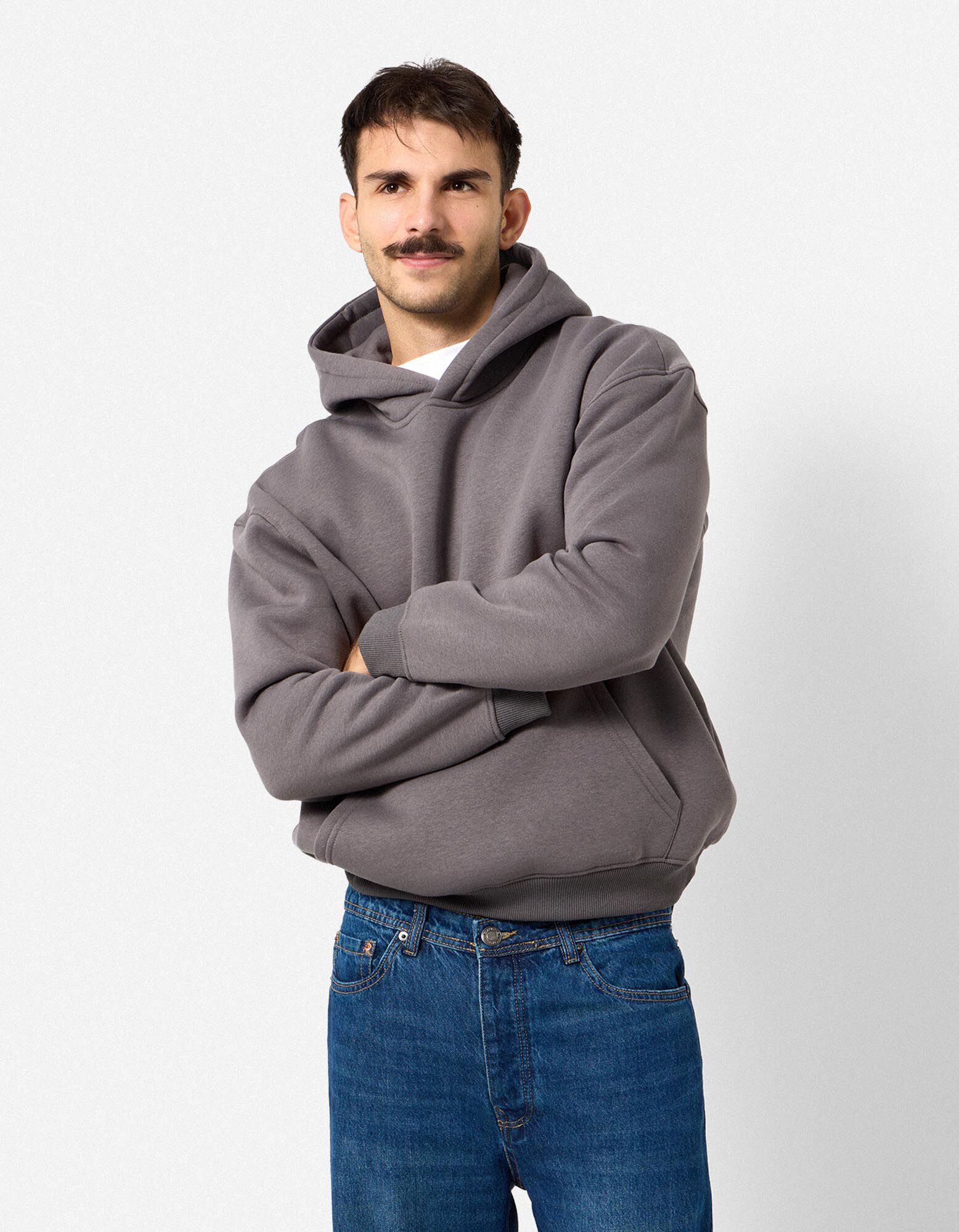 Hoodie - Oversized Fit - Dunkelgrau