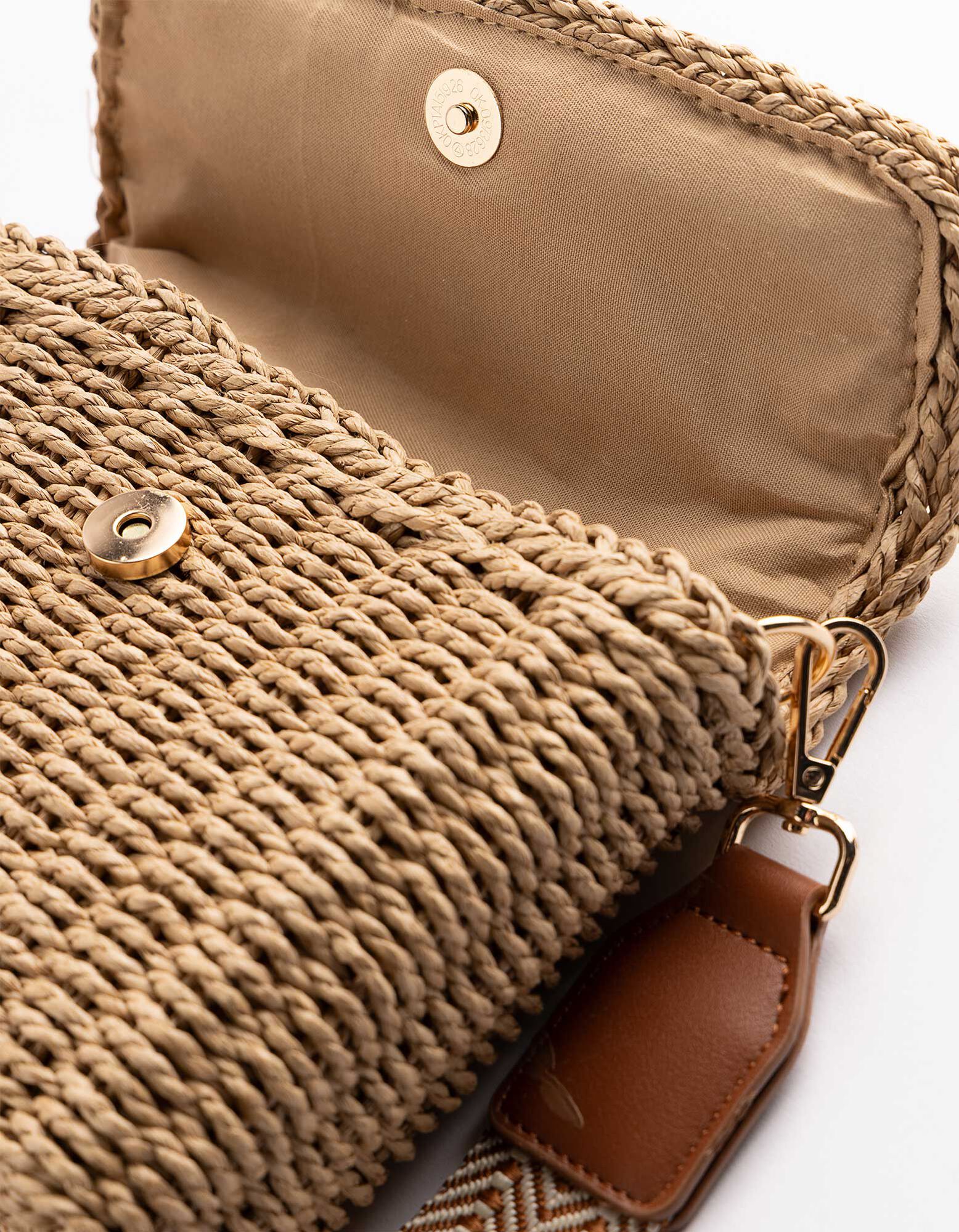 Henkeltasche - Stroh - beige