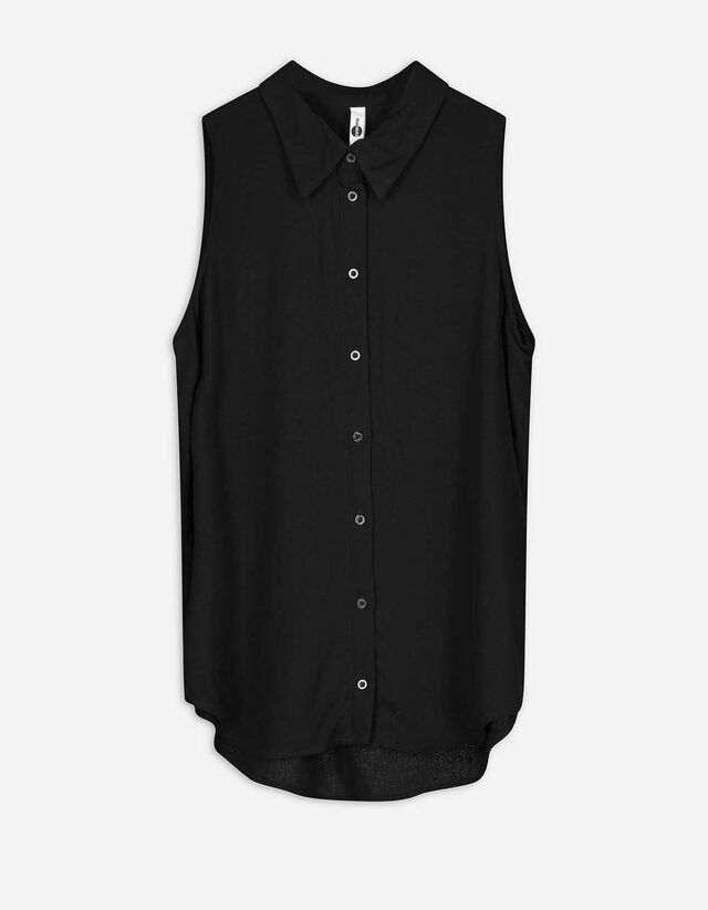 Bluse - einfarbig - schwarz