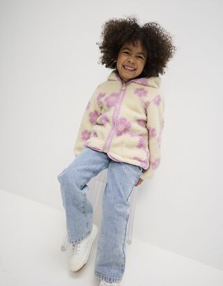 Jacke - Teddyfell - beige