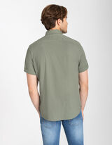 Košulja - Mješavina lana - tamno zelena