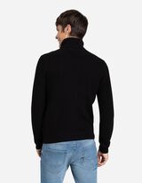 Sweter z dzianiny - golf - czarny