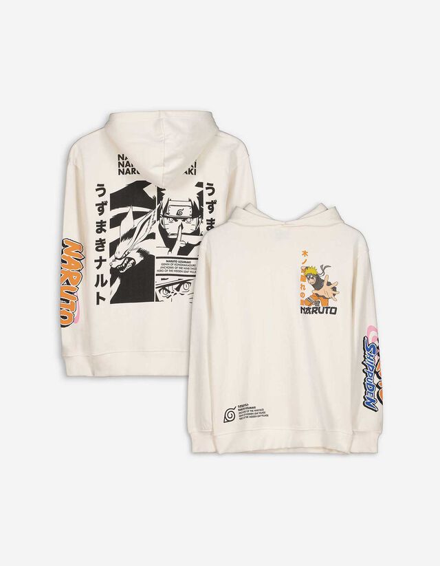 Felpa con cappuccio - Naruto - bianco