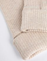 Hose - Rippstrick - beige