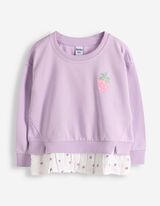 Sweatshirt - Material-Mix - lila